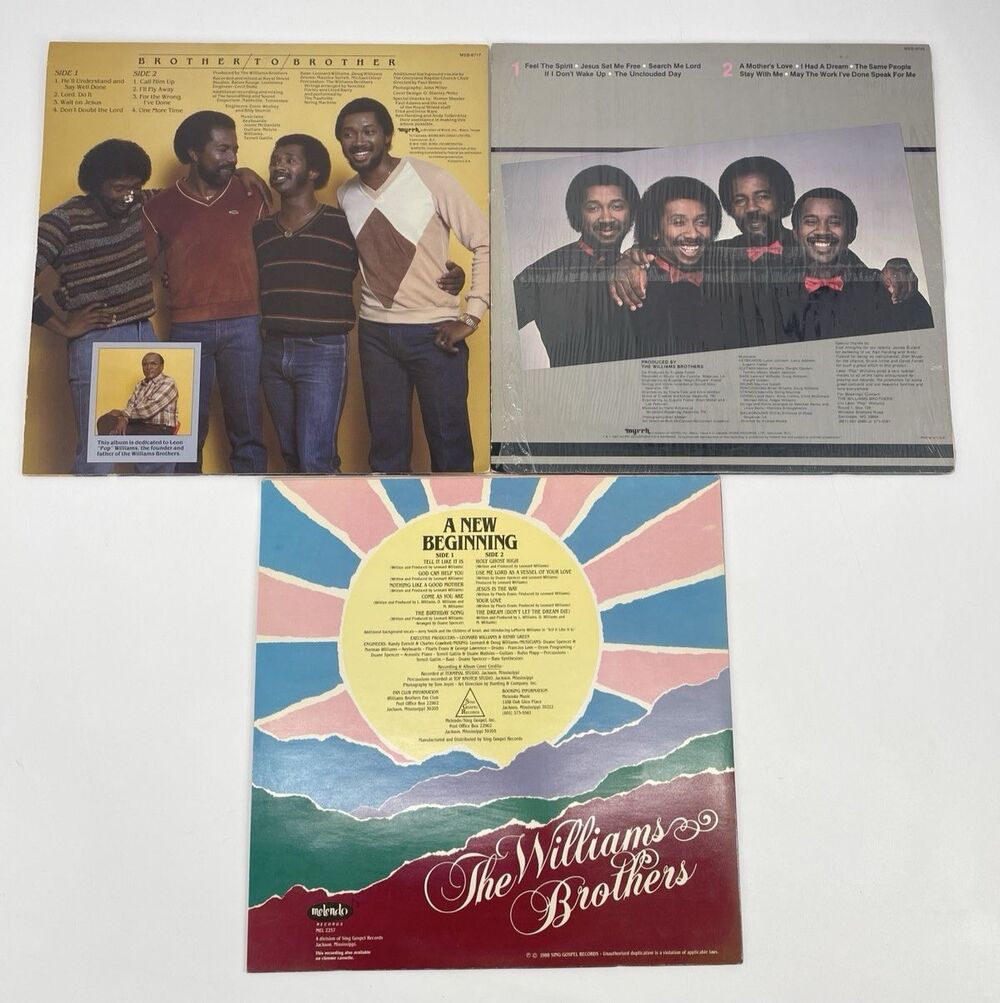 Williams Brothers Gospel Vinyl LP Lot Feel the Spirit New Beginning VG+ - Picture 5 of 6